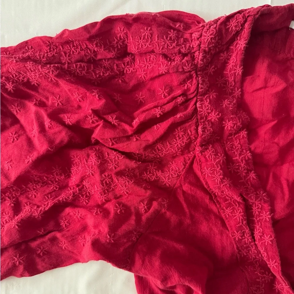 Red Tie-Front Blouse - Picture 5 of 16